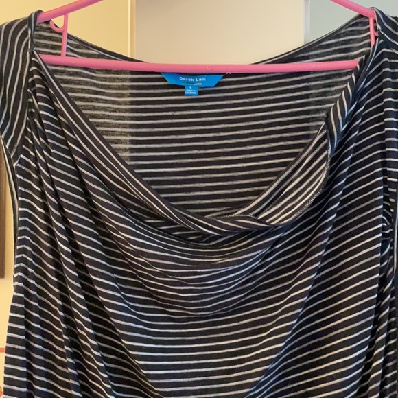 Derek Lam for Design Nation black, white stripe sleeveless rayon/polyester dress - Picture 8 of 8